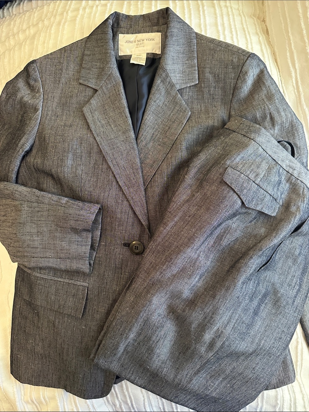 Jones New York Charcoal Gray Single-Button Pant Suit